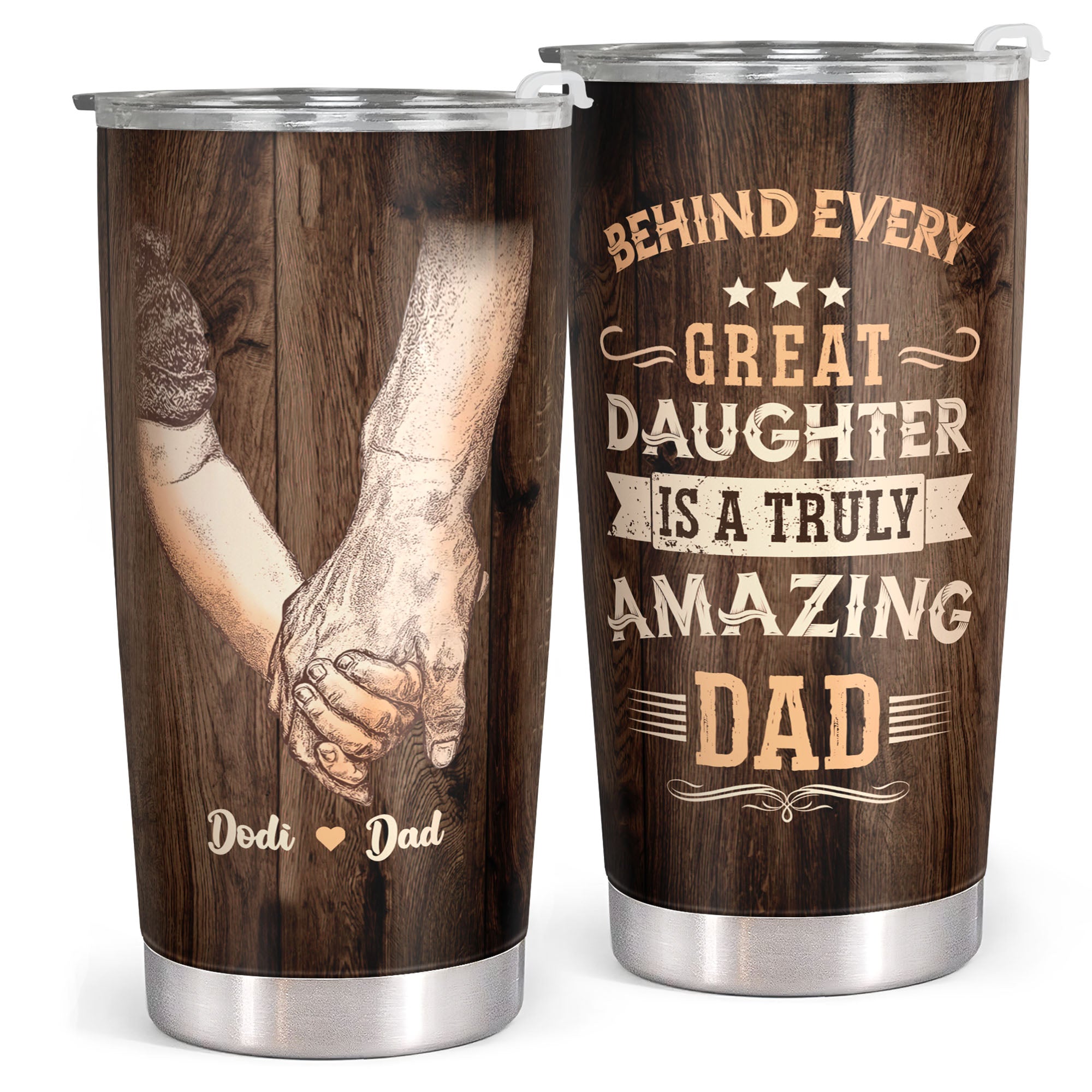 Papa Bear Tumbler For Dad - Stainless Steel American Flag Tumbler Cup 20oz  for Father - Birthday Gifts for Dad From Daughter Son - Fathers Day Gift