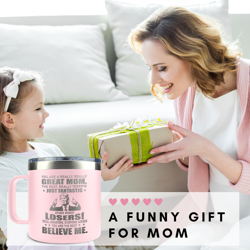 Presents For Mom - Unique Mothers Day Gifts From Daughter To Mom, Mothers Day Gifts From Son - Gifts For Mothers, Gifts For Stepmom - 14 Oz Mom Mug