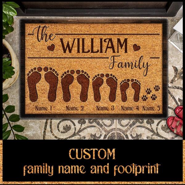 Pawzity Welcome To Our Home Personalized Doormat, Gifts For Pet Lovers,  Brown Front Door Mat