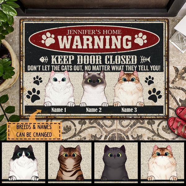 Keep Door Closed, Custom Photo Doormat, Gift For Pet Lovers