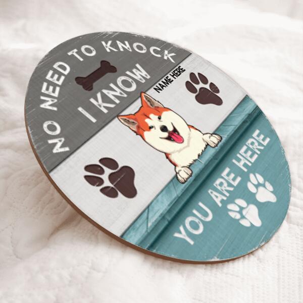 Pawzity No Need To Knock We Know You Are Here Welcome Door Signs, Gifts For Dog Lovers, Dog Paw Print Funny Signs , Dog Mom Gifts