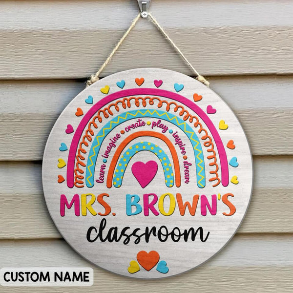 Personalized Welcome Teacher Name Signs For Door Decor - Teachers Appreciation Week Gifts