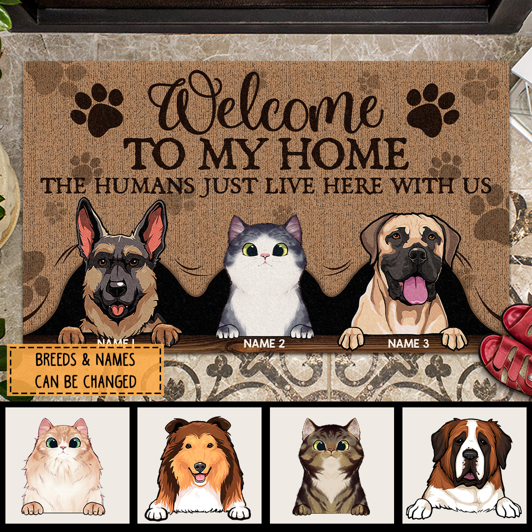 Pawzity Welcome To Our Home Front Door Mat, Gifts For Pet Lovers, Dog