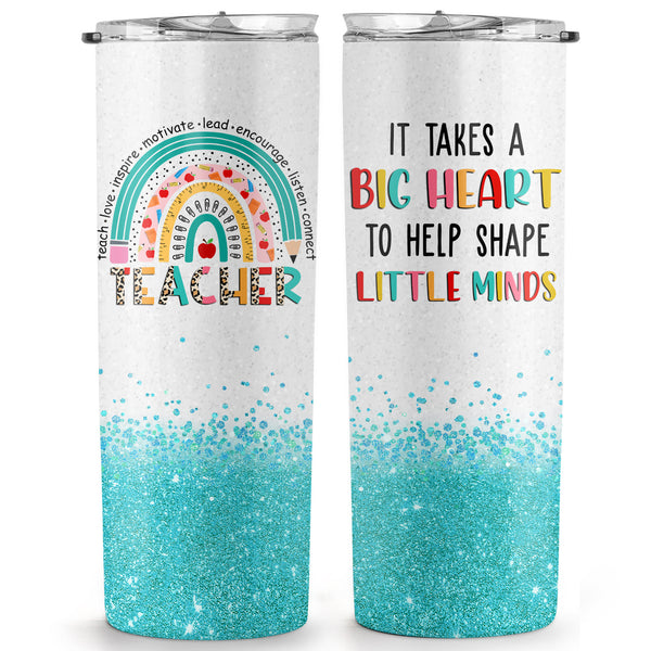 It Takes a Big Heart to Shape Little Minds - Teacher Appreciation Gifts -  Best Teacher Gifts for Women - Funny Thank You, End of The Year, Birthday,  Christmas Gifts for Teachers 