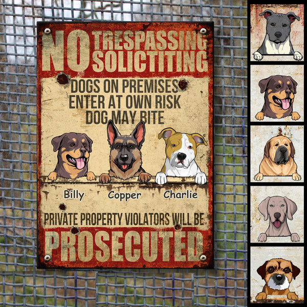 Pawzity Funny Warning Signs, Gifts For Dog Lovers, No Trespassing Soliciting, Welcome Metal Signs