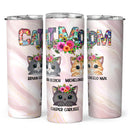 Cat Mom - Flower Wreath - Personalized Cat Tumbler