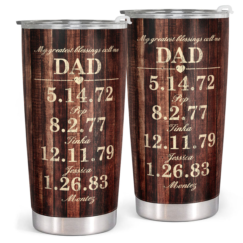 Christmas Gifts For Dad - Happy Birthday Dad - Best Dad Gifts - Personalized Custom Tumbler