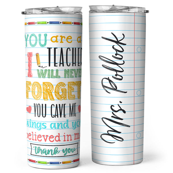 Best Teacher Appreciation Week Gift Ideas - Personalized Custom Teacher Skinny Tumbler