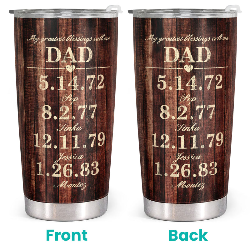 Christmas Gifts For Dad - Happy Birthday Dad - Best Dad Gifts - Personalized Custom Tumbler