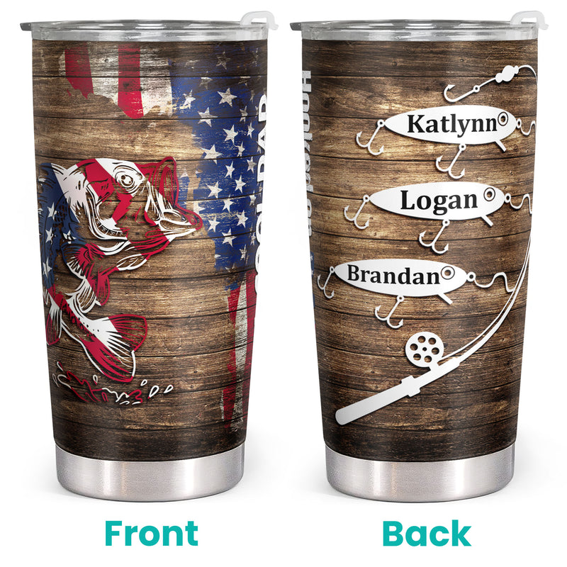 Happy Birthday Dad, Dad Christmas Gifts - Personalized Custom Tumbler - Fishing Gifts for Dad