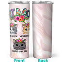 Cat Mom - Flower Wreath - Personalized Cat Tumbler