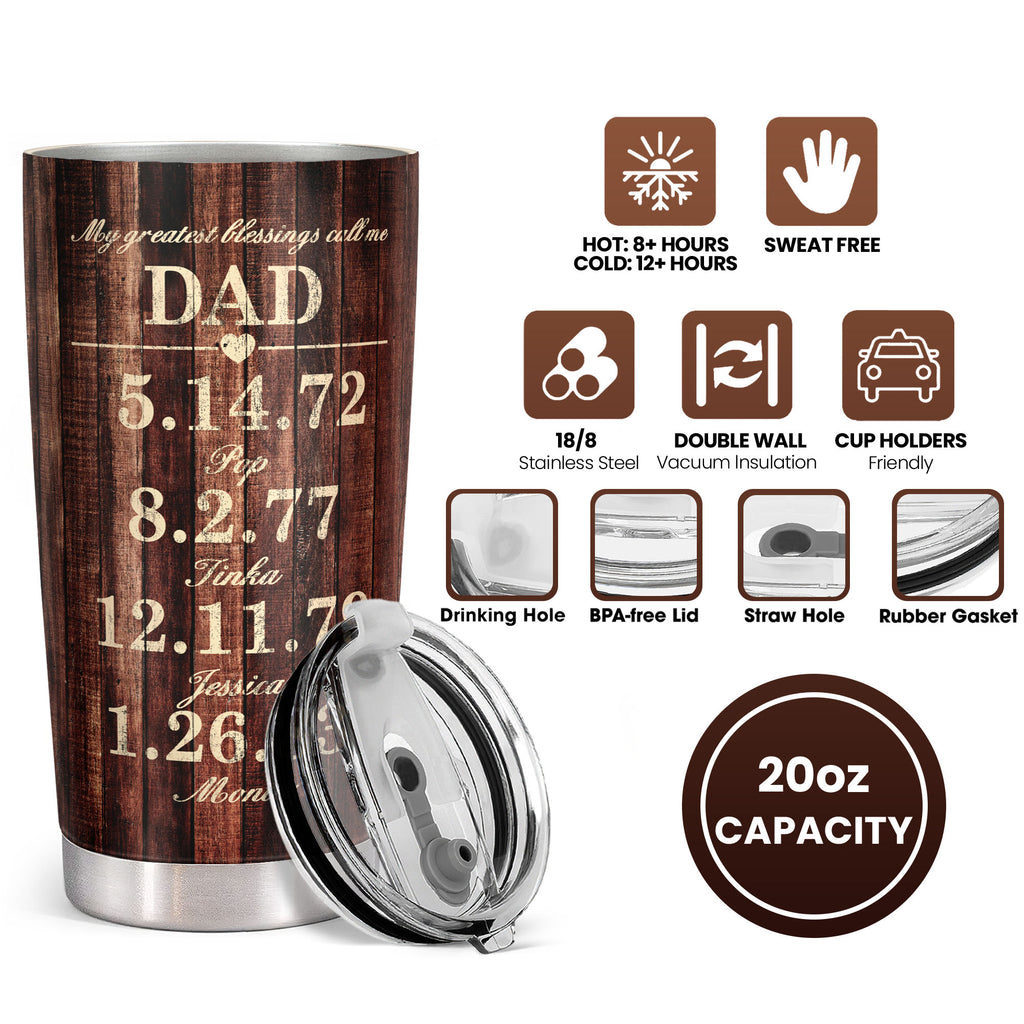 My Greatest Blessing Calls Me Dad – Engraved Stainless Steel Tumbler, Dad  Gift, Dad To Be Mug – 3C Etching LTD