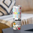 Teaching Is A Work Of Heart - Best Teacher Gifts Ideas - Personalized Teacher Skinny Tumbler
