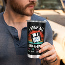 I Keep All My Jokes In A Dad-a-base - Personalized Custom Tumbler - Christmas Birthday Gift For Dad, Father, Papa