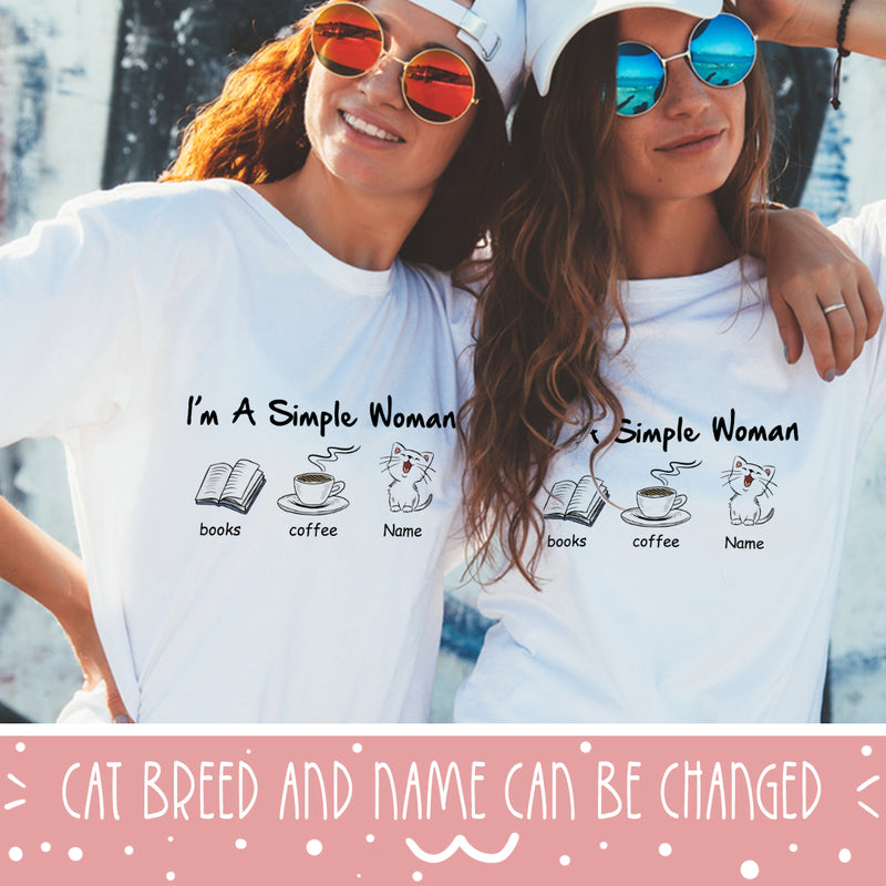 I’m A Simple Woman Coffee Cat Shirt