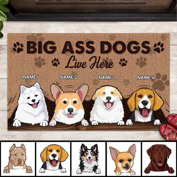 Pawzity Personalized Doormat, Gifts For Dog Lovers, A Big Ass Dog Lives Here Front Door Mat