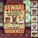 Pawzity Beware Of Dog Sign, Gifts For Dog Lovers, Not Responsible For Injury Or Death, Welcome Metal Signs