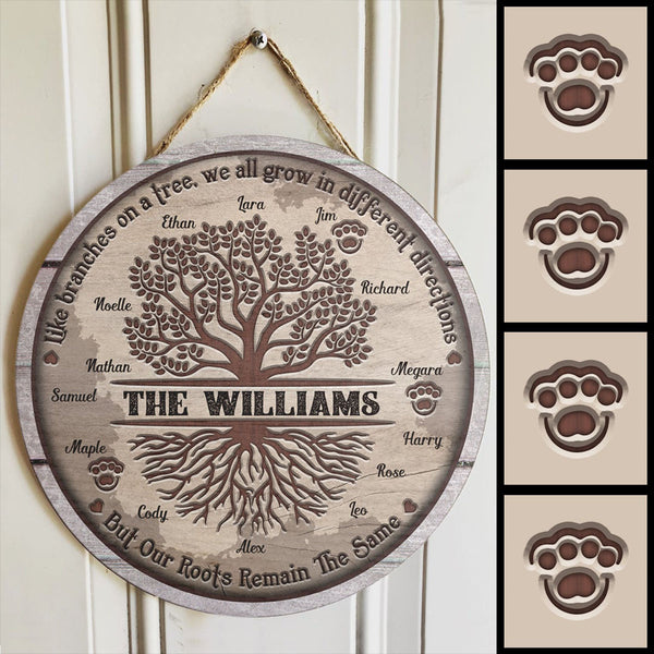 Pawzity Personalized Family Sign, Gifts For Family, Our Roots Remain The Same Custom Wood Signs