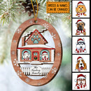 Personalised Dog In Cozy Home Oval Shaped Wooden Ornament - Personalized Dog Lovers Decorative Christmas Ornament