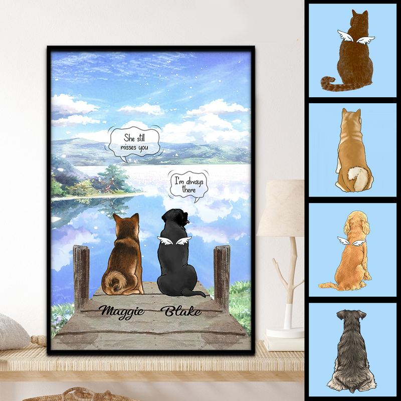 They Still Talk About You, Pet In The River, Pet Memorial, Personalized Dog & Cat Poster, Gifts For Loss Of Pet
