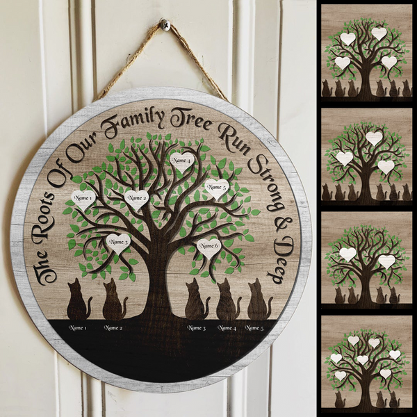 Pawzity Personalized Family Sign, Gifts For Family, The Roots Of Our Family Tree Run Strong And Deep Custom Wood Signs