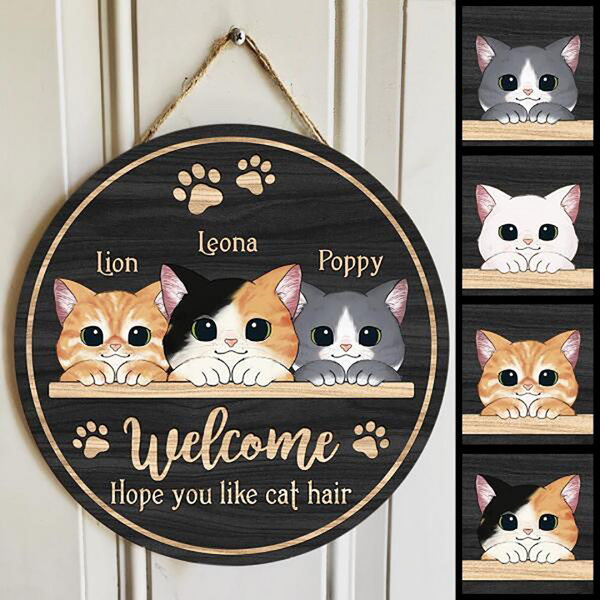 Pawzity Welcome Door Signs, Gifts For Cat Lovers, Hope You Like Cat Hair, Personalized Housewarming Gifts , Cat Mom Gifts