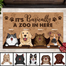 Pawzity Personalized Doormat, Gifts For Pet Lovers, It's Basically Zoo In Here Front Door Mat