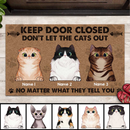 Pawzity Front Door Mat, Gifts For Cat Lovers, Keep Door Closed Don't Let The Cats Out No Matter What They Tell