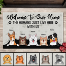 Pawzity Personalized Doormat, Gifts For Pet Lovers, Welcome To Our House The Humans Just Live Here With Us