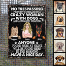 Pawzity Warning Metal Yard Sign, Gifts For Dog Lovers, No Trespassing Property Patrolled By A Crazy Woman With Dogs