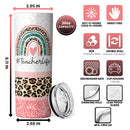 Teacher Life - Teacher Gift for Teacher Appreciation Week - Personalized Skinny Tumbler - Leopard Gift For Teacher