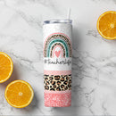 Teacher Life - Teacher Gift for Teacher Appreciation Week - Personalized Skinny Tumbler - Leopard Gift For Teacher