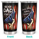 Best Dad Ever - Veteran American Flag Background - Personalized Custom Tumbler - Gift For Dad, Father