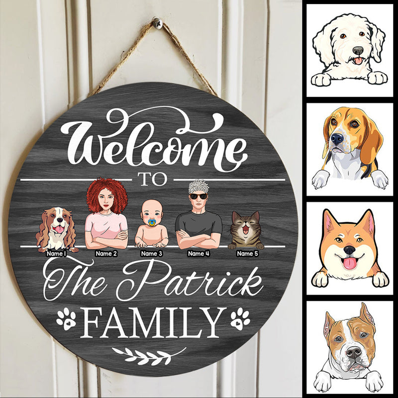Pawzity Welcome Door Signs, Gifts For Pet Lovers, Welcome To The Family Custom Wooden Signs, Custom Housewarming Gifts