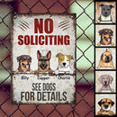 Pawzity No Soliciting Metal Yard Sign, Gifts For Dog Lovers, See Dogs For Detail Warning Signs
