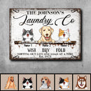 Pawzity Metal Laundry Sign, Gifts For Pet Lovers, Wash Dry Fold Personalized Housewarming Gifts