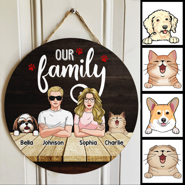 Pawzity Family Name Signs, Gifts For Pet Lovers, Our Family Custom Wooden Signs