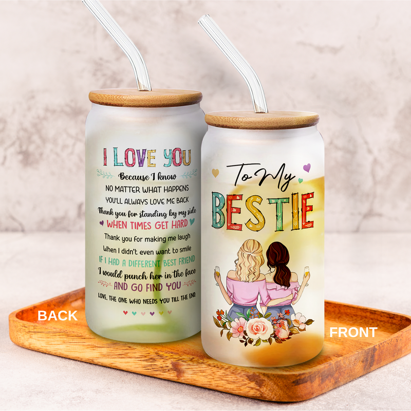 Friendship Thank You For Standing By My Side - Personalized Mason Jar Cup  With Straw
