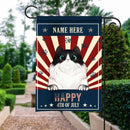 Happy July 4th - Personalized Cat Garden Flag