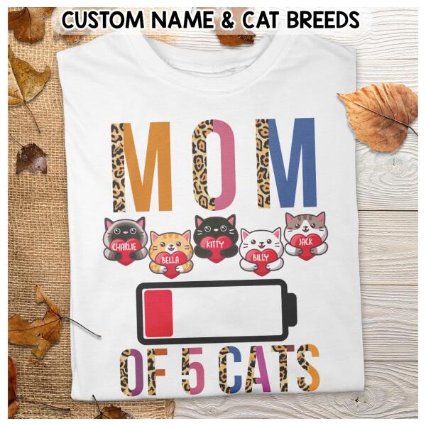 Mom Of Cats - Energy Charger - Personalized Cat T-shirt