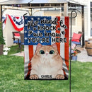No Need To Knock, We Knows You're Here - Personalized Cat Garden Flag