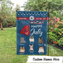 Proud To Be An Americat - Happy 4th Of July - Personalized Cat Garden Flag