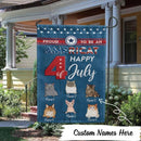 Proud To Be An Americat - Happy 4th Of July - Personalized Cat Garden Flag
