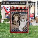 Happy 4Th Of July - Cats Torn Paper - Personalized Cat Garden Flag