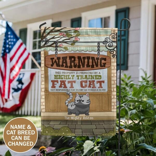 Warning This Property Is Protected By Cats - Personalized Cat Garden Flag