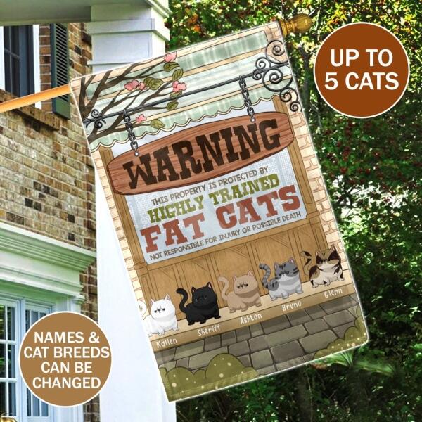 Warning This Property Is Protected By Cats - Personalized Cat Garden Flag
