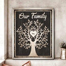 Family Tree Customized Paws And Family Names Canvas