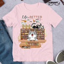 Life Is Better With Books And Cats Cute Kittens Personalized T-shirt