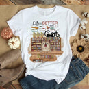 Life Is Better With Books And Cats Cute Kittens Personalized T-shirt