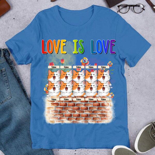 Love Is Love LGBT Cute Cats Personalized T-shirt